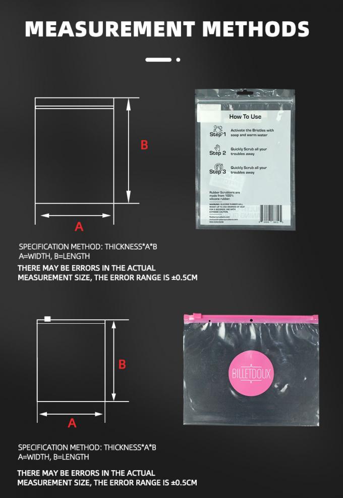 Busta di chiusura con cerniera in plastica trasparente CPE PE 3