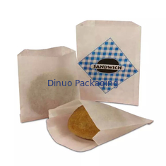 Buste per glassine piatte biodegradabili Sacchetti per biscotti sandwich in carta kraft a forma di V foderati con fondo affilato