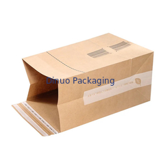 Borsa su ordinazione del fondo piatto di Logo Printing Biodegradable Kraft Paper per trasporto del pacchetto