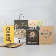 Borsa di carta Kraft con maniglia per la ristorazione fast food