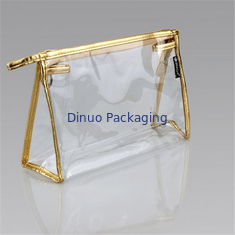 Borsa di viaggio del chiaro del PVC PVC cosmetico su ordinazione della borsa/articolo da toeletta con la chiusura lampo