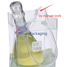 Chiare borse d'imballaggio non tossiche del PVC, sacchetto d'imballaggio del cubetto di ghiaccio del vino con la maniglia