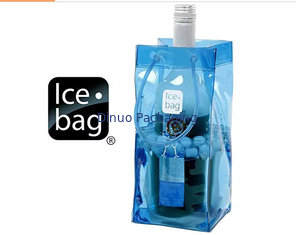 Borse d'imballaggio del PVC della maniglia della corda di sicurezza, borse di plastica riutilizzabili del dispositivo di raffreddamento di vino