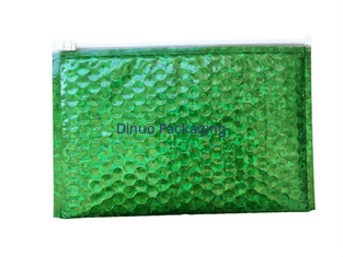 Borse di bolla impermeabili della chiusura lampo/bollettini a chiusura lampo 300x250mm olografici lucidi metallici della bolla stagnola di verde
