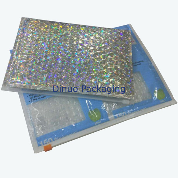 Poly Air Zip Lock Plastic Custom Bubble Mailing Bag Colorato chiaro gonfiabile con logo