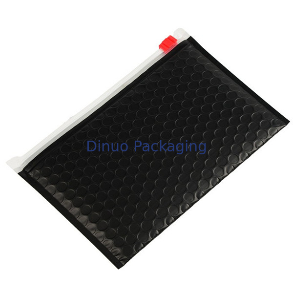 Black Mailer Zipper Bag Packing Bubble Poly Bag Con Logo Personale Personale