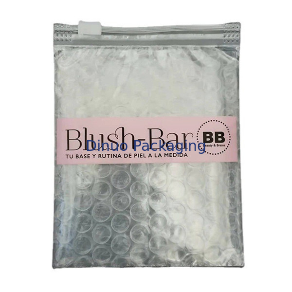 Resistenza agli urti riutilizzabile PVC Chiara Ziplock Zipper Bubble Bag Custom Makeup Cosmetic Packaging