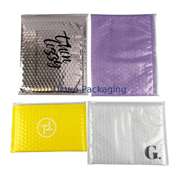Custom PVC Plastic Bubble Padded Zip Lock Bag Makeup Cosmetic Zipper Bubble Mailer