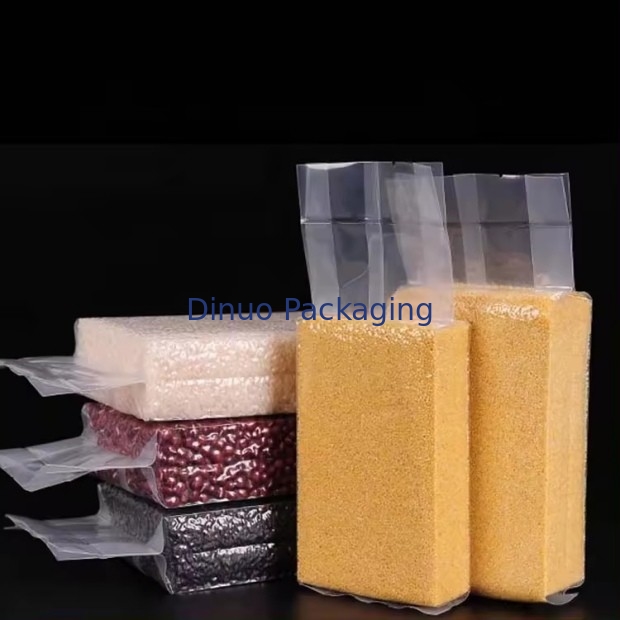 Sacchetto di vuoto trasparente personalizzato con stampa di grano variabile superficie di offset riciclabile per uso industriale alimentare