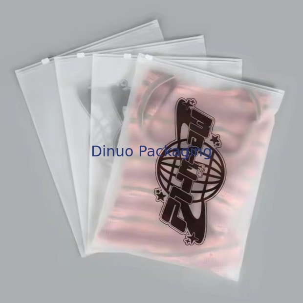 Busta di imballaggio Cpe con cerniera ghiacciata in plastica con cerniera trasparente Busta di plastica sigillabile