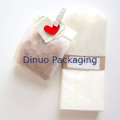 Buste per glassine piatte biodegradabili Sacchetti per biscotti sandwich in carta kraft a forma di V foderati con fondo affilato