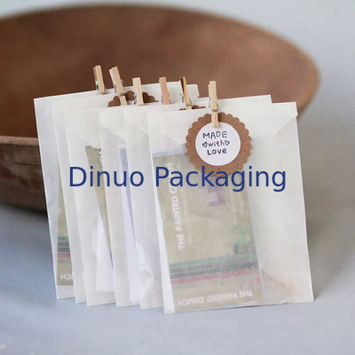 Buste per glassine piatte biodegradabili Sacchetti per biscotti sandwich in carta kraft a forma di V foderati con fondo affilato