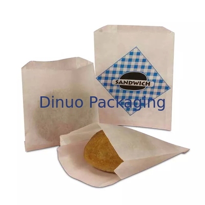 Buste per glassine piatte biodegradabili Sacchetti per biscotti sandwich in carta kraft a forma di V foderati con fondo affilato