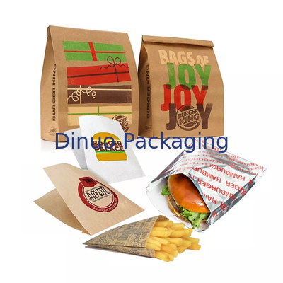 Buste per glassine piatte biodegradabili Sacchetti per biscotti sandwich in carta kraft a forma di V foderati con fondo affilato