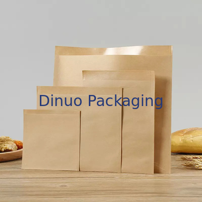 Confezione da 100 buste di sacchetti di carta kraft piatti biodegradabili per panini con biscotti e popcorn
