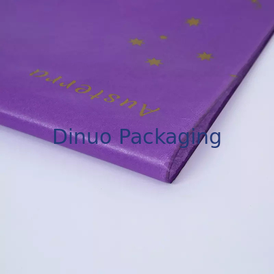 50 x 70 cm oro che timbra il logo personalizzato ecologico di carta velina da imballaggio di lusso