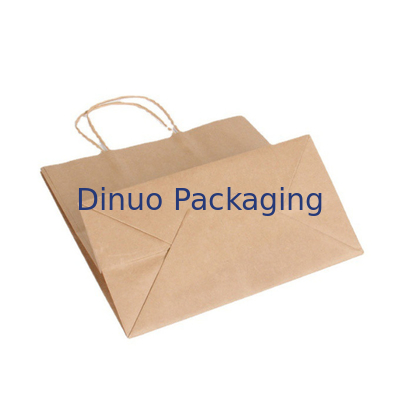 Borsa su ordinazione di Brown Logo Gift Shopping Kraft Paper con la borsa di consegna del caffè della maniglia