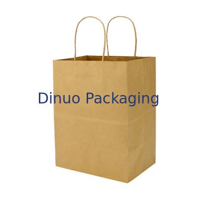 Borsa su ordinazione di Brown Logo Gift Shopping Kraft Paper con la borsa di consegna del caffè della maniglia