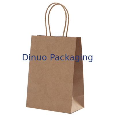 Borsa su ordinazione di Brown Logo Gift Shopping Kraft Paper con la borsa di consegna del caffè della maniglia