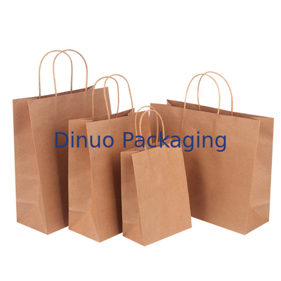 Borsa su ordinazione di Brown Logo Gift Shopping Kraft Paper con la borsa di consegna del caffè della maniglia