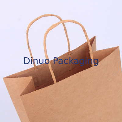 Borsa su ordinazione di Brown Logo Gift Shopping Kraft Paper con la borsa di consegna del caffè della maniglia