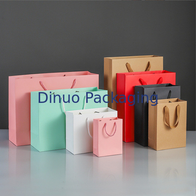 La borsa superiore biodegradabile riutilizzabile della maniglia ha personalizzato la borsa d'imballaggio del regalo di carta kraft
