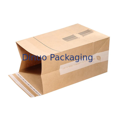 Borsa su ordinazione del fondo piatto di Logo Printing Biodegradable Kraft Paper per trasporto del pacchetto