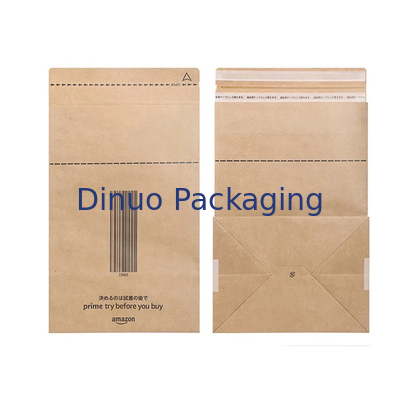 Borsa su ordinazione del fondo piatto di Logo Printing Biodegradable Kraft Paper per trasporto del pacchetto