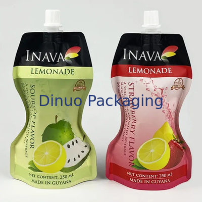 Il commestibile su ordinazione del pacchetto sta sulle borse del sacchetto del becco per la bevanda Juice Drink