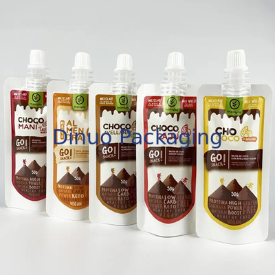 Il commestibile su ordinazione del pacchetto sta sulle borse del sacchetto del becco per la bevanda Juice Drink