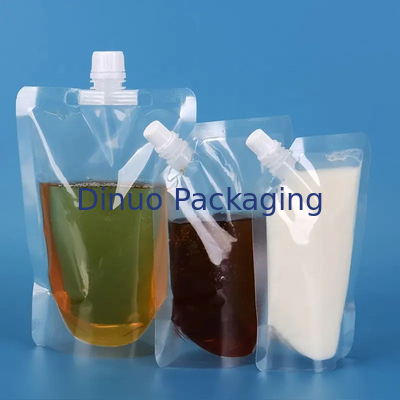 La rotocalcografia su ordinazione sta sulla bevanda trasparente Juice Spout Pouch dei sacchetti liquidi