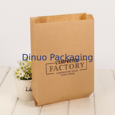 Borsa inferiore di carta kraft di Logo Printed Biodegradable Candy Gift del pacchetto di punta su ordinazione della borsa