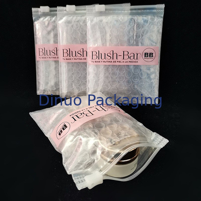 Resistenza agli urti riutilizzabile PVC Chiara Ziplock Zipper Bubble Bag Custom Makeup Cosmetic Packaging