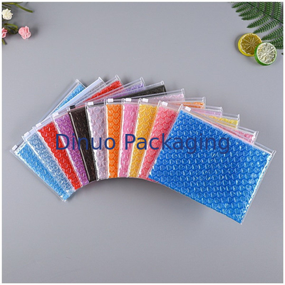 Custom PVC Plastic Bubble Padded Zip Lock Bag Makeup Cosmetic Zipper Bubble Mailer