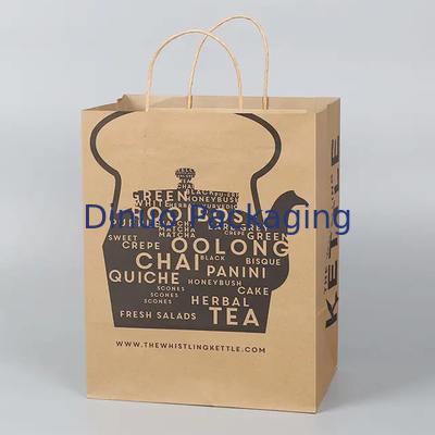 Borsa di carta Kraft con maniglia per la ristorazione fast food