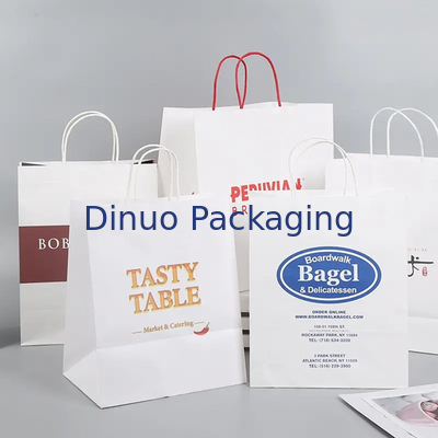 Borsa di carta Kraft con maniglia per la ristorazione fast food
