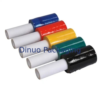 LLDPE Film rosso di allungamento e riduzione 0,012 mm progettato con maniglia di plastica