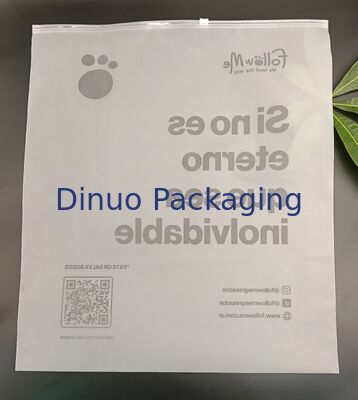 Borsa con cerniera in CPE smerigliato a doppia faccia, sigillo sicuro impermeabile e antipolvere, con logo personalizzato, riutilizzabile e durevole