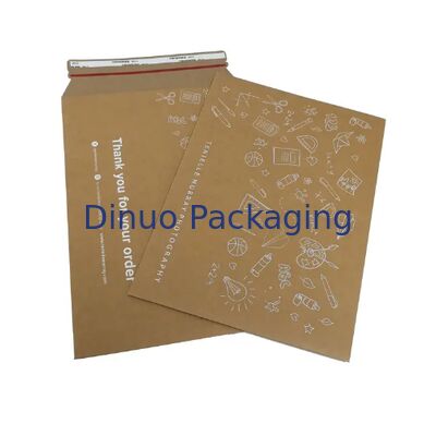 Custom Eco Friendly Stay Flat Brown Rigid Cardboard Envelope Mailer Kraft Paper Envelope Packaging