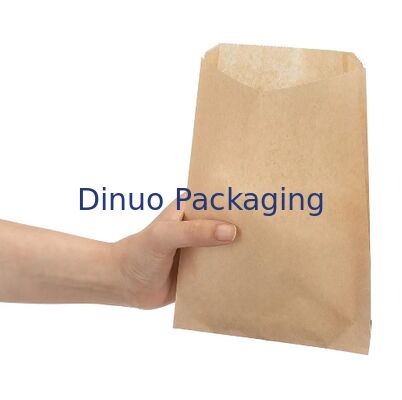 Sacchetti alimentari in carta kraft ecologici a prova di grasso usa e getta Open Top Snack Bag per panetteria Panini frutta Catering takeout