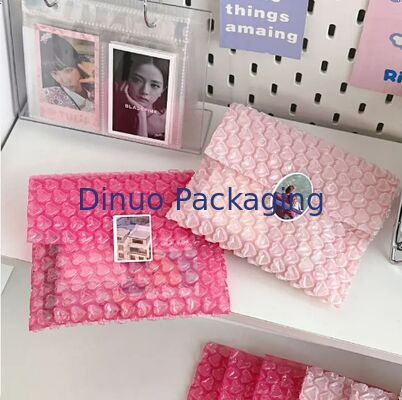 Sacchetto di posta a bolla rosa a forma di cuore impermeabile a resistenza alle lacrime Love Bubble Wrap Sheet per imballaggi regalo