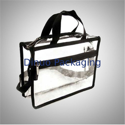 La borsa trasparente riciclabile della chiusura lampo del PVC/stoccaggio di viaggio insacca con la maniglia