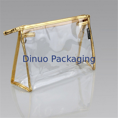 Borsa di viaggio del chiaro del PVC PVC cosmetico su ordinazione della borsa/articolo da toeletta con la chiusura lampo