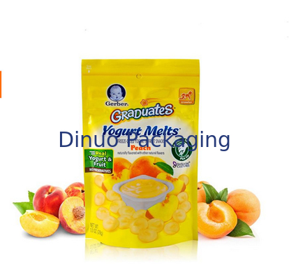 L'abitudine risigillabile della serratura stampata sta sui sacchetti, borse di plastica di imballaggio per alimenti