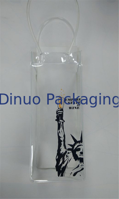 Borsa per il ghiaccio di plastica della borsa trasparente impermeabile del PVC con la maniglia Eco amichevole