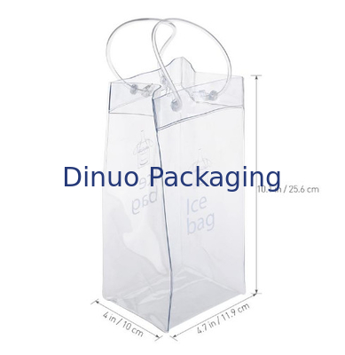 Borse d'imballaggio del PVC della maniglia della corda di sicurezza, borse di plastica riutilizzabili del dispositivo di raffreddamento di vino