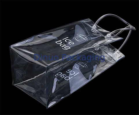 Borse d'imballaggio del PVC della maniglia della corda di sicurezza, borse di plastica riutilizzabili del dispositivo di raffreddamento di vino