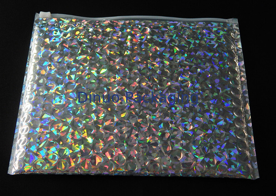 Borsa di bolla olografica brillante 250x180mm richiudibile della chiusura lampo del cursore, bolla per imballare