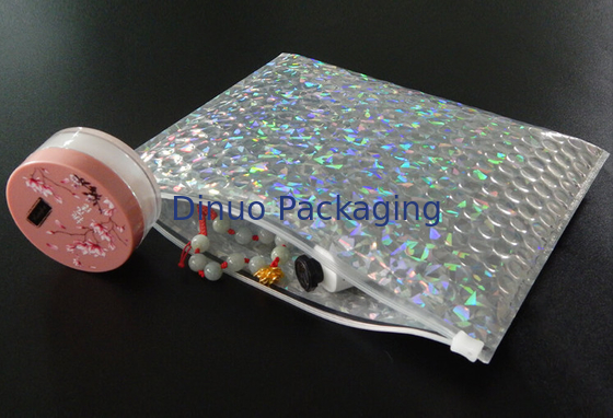 Borse di bolla antiurto della chiusura lampo del film del laser per lo SGS cosmetico/dei gioielli