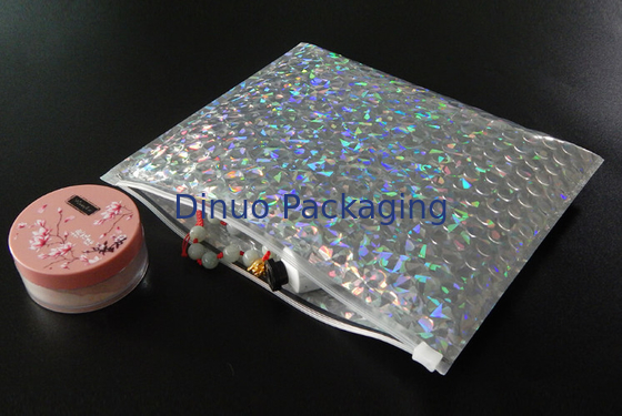 Borsa di bolla olografica brillante 250x180mm richiudibile della chiusura lampo del cursore, bolla per imballare